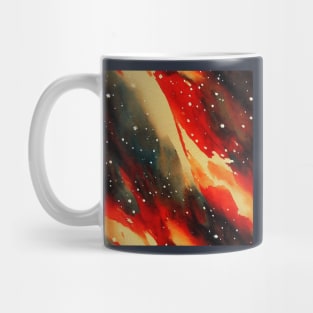 Multi-color Red and Green Watercolor Christmas with Snow Mug